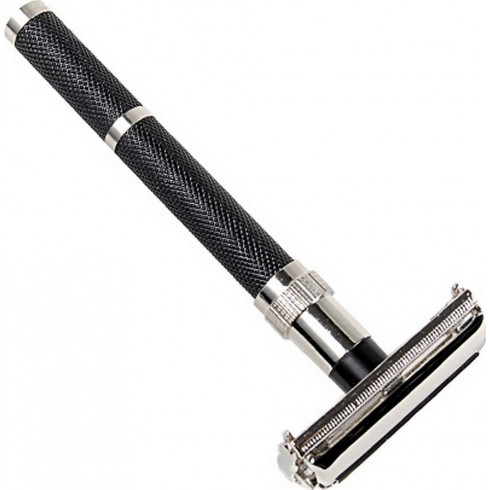 photo de Rasoir de Sureté ouverture Papillon manche métal noir extra-long 96R PARKER photo de Rasoir de Sureté ouverture Papillon manche métal noir extra-long 96R PARKER
