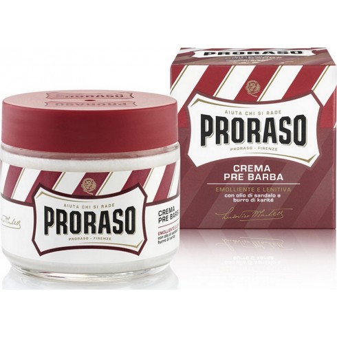 photo de Crème Avant Rasage PRORASO Rouge Huile de Santal & Beurre de Karité 100ml