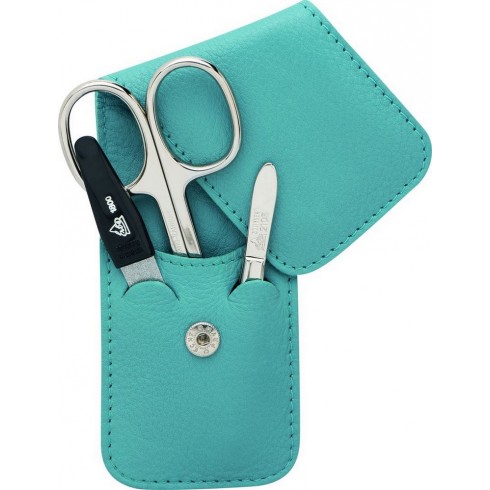 photo de Etui manucre cuir bleu pâle, ciseaux, lime, pince à épiler acier Solingen ERBE photo de Etui manucre cuir bleu pâle, ciseaux, lime, pince à épiler acier Solingen ERBE