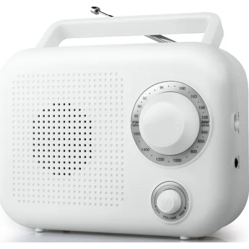 radio-analogique-blanche-tuner-am-fm-pile-secteur-new-one