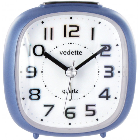 Réveil quartz bleu métal trotteuse silencieuse VEDETTE Réveil quartz bleu métal trotteuse silencieuse VEDETTE