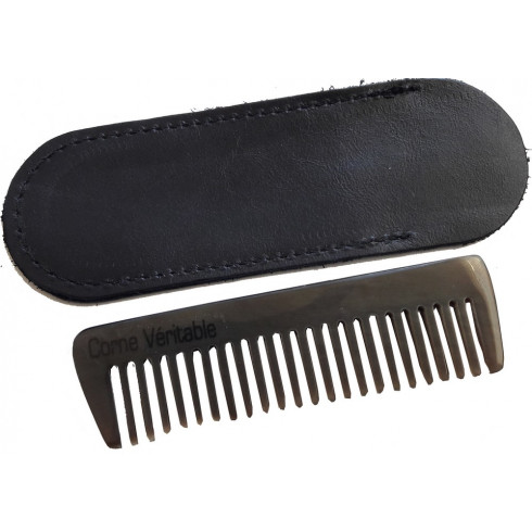 -Peigne à Barbe & Moustache râteau corne véritable 9 cm dans son étui LORDSON -Peigne à Barbe & Moustache râteau corne véritable 9 cm dans son étui LORDSON