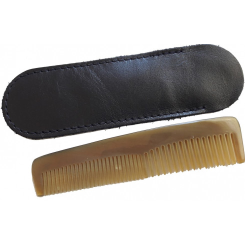 -Peigne Cheveux de Poche en corne véritable 13cm dans son étui LORDSON -Peigne Cheveux de Poche en corne véritable 13cm dans son étui LORDSON
