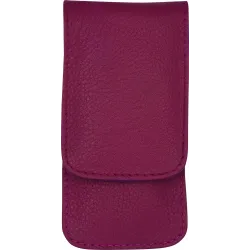 photo de Etui manucre cuir rouge avec ciseaux+lime+pince à épiler acier de Solingen ERBE