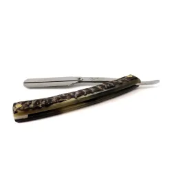 photo de Shavette, rasoir droit manche en corne de Belier (SHAVBE) Gentleman Barbier