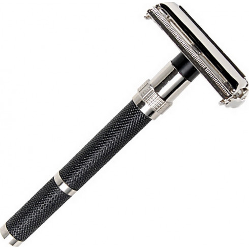 photo de Rasoir de Sureté ouverture Papillon manche métal noir extra-long 96R PARKER photo de Rasoir de Sureté ouverture Papillon manche métal noir extra-long 96R PARKER