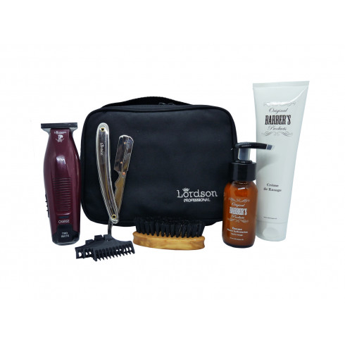 Trousse barbier&coiffeur, tondeuse LC911PR,Shavette, brosse, Crème,baume LORDSON Trousse barbier&coiffeur, tondeuse LC911PR,Shavette, brosse, Crème,baume LORDSON