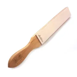 photo de Cuir à Aiguiser raquette , 2 Côtés Peau sur bois 20cm HEROLD