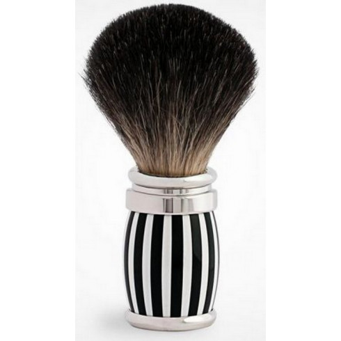 Blaireau PLISSON pur poil gris de Russie T12, manche fût Néo noir&blanc & Palla Blaireau PLISSON pur poil gris de Russie T12, manche fût Néo noir&blanc & Palla