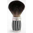 Blaireau PLISSON pur poil gris de Russie T12, manche fût Néo noir&blanc & Palla