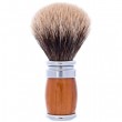 Blaireau PLISSON pur poil gris Européen, Taille 12, manche Olivier & Palladium