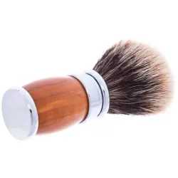 Blaireau PLISSON pur poil gris Européen, Taille 12, manche Olivier & Palladium