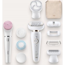 Épilateur Silk Épil 9 Flex 9100 3D BRAUN, Face SPA, brosse exfoliante, tête flexible rasage & tondeuse