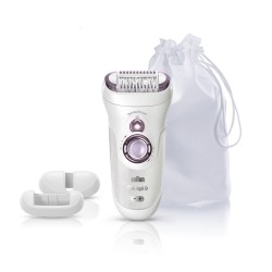 Epilateur Silk Epil 9700 BRAUN Sensor à tête large & pivotante 2D, tête rasage, tête tondeuse