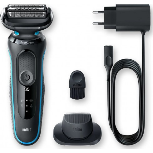 Rasoir rechargeable Braun 50-M1200S Séries 5 W&D Bleu&Noir, tondeuse précision Rasoir rechargeable Braun 50-M1200S Séries 5 W&D Bleu&Noir, tondeuse précision