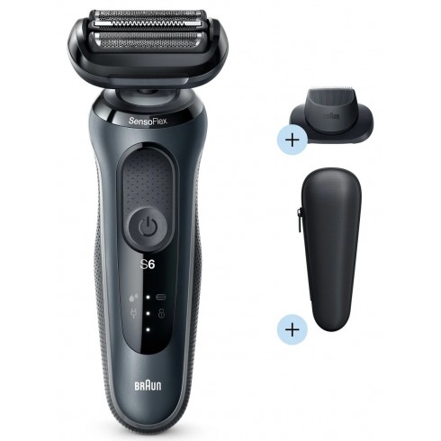 Rasoir rechargeable 60-B1200S Séries 6 W&D Bleu&Noir, tête pivotante, tondeuse précision Rasoir rechargeable 60-B1200S Séries 6 W&D Bleu&Noir, tête pivotante, tondeuse précision