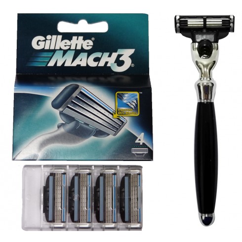 Pack Rasoir Mach3 manche noir 11cm LORDSON + Pack de 4 lames Gilette Mach3 Pack Rasoir Mach3 manche noir 11cm LORDSON + Pack de 4 lames Gilette Mach3