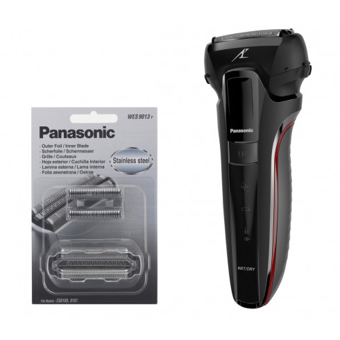 Pack Rasoir rechargeable W&D 3 lames noir, moteur linéaire-capteur de barbe PANASONIC + Combi-pack WES9013Y
