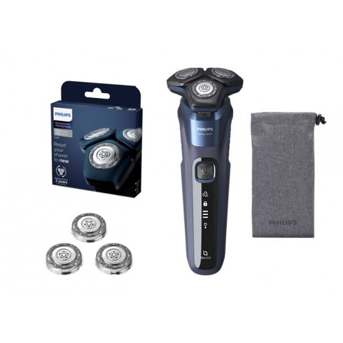 Pack Rasoir rechargeable Séries 5000 Skin IQ W&D Flexible 360° lame SteelPrecision & Tête de rechange SH71/50 PHILIPS Pack Rasoir rechargeable Séries 5000 Skin IQ W&D Flexible 360° lame SteelPrecision & Tête de rechange SH71/50 PHILIPS