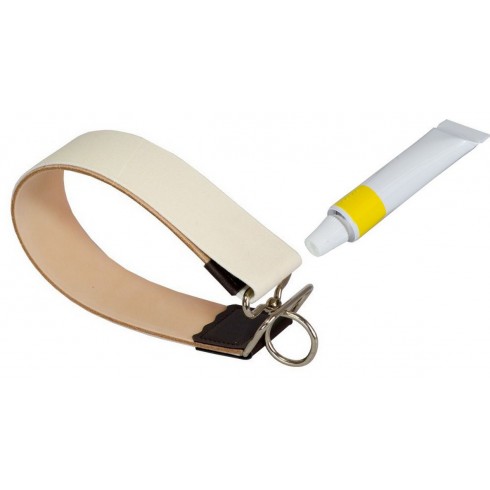 Ensemble cuir à lanière + pâte jaune pour l'entretien du cuir BOKER Ensemble cuir à lanière + pâte jaune pour l'entretien du cuir BOKER