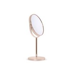 Miroir grosissant, X10,sur pied, miroir maquillage, de rasage, rose gold, diamètre 17.5 cm