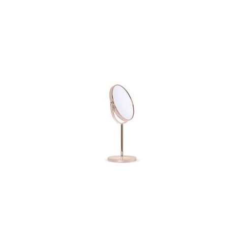 Miroir grosissant, X10,sur pied, miroir maquillage, de rasage, rose gold, diamètre 17.5 cm