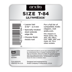 Tête de coupe T-84, lame extra large, tete de coupe pour tonte chevaux, lame andis TC21641