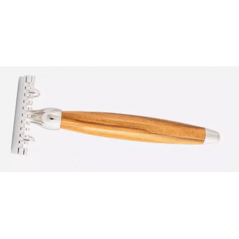 Rasoir de Sécurité JORIS, rasoir de sureté bois de rose et palladium, rasoir dentelé à peigne ouvert J13962.TF Rasoir de Sécurité JORIS, rasoir de sureté bois de rose et palladium, rasoir dentelé à peigne ouvert J13962.TF