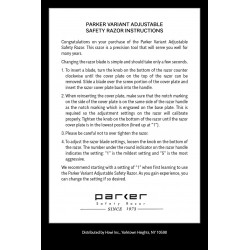 Rasoir de Sureté réglable, rasoir de securité PARKER, rasoir ouverture totale VARSC