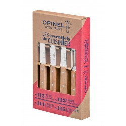 Coffret les Essentiels n°112,113, 114, 115 Hêtre vernis naturel OPINEL