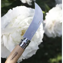 Serpette-Greffoir N°08 OPINEL manche hêtre naturel lame inox courbe 8cm