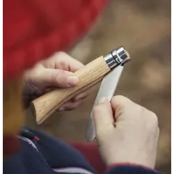Mon 1er OPINEL lame arrondie, naturel manche hêtre