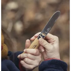 Mon 1er OPINEL lame arrondie, naturel manche hêtre
