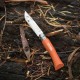 Couteau OPINEL Baroudeur N°7 lien cuir, Orange, inox