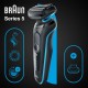 Rasoir Braun rechargeable Séries 5 51-M1200s, Wet & Dry, Bleu & Noir, tondeuse précision