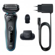 Rasoir Braun rechargeable Séries 5 51-M1200s, Wet & Dry,  Bleu & Noir, tondeuse précision