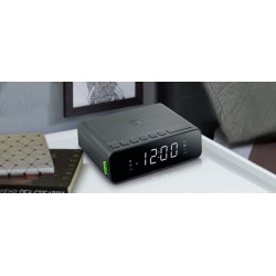 Radio reveil  MUSE LED à intensité lumineuse réglable, Tuner FM, double alarme, 20 stations préréglées