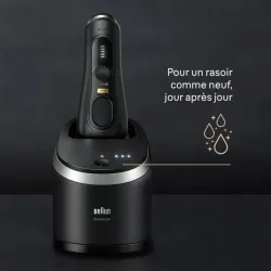 Rasoir électrique Braun 9560CC série 9 PRO+, Wet & Dry, métal noble, station de lavage, smartcare, étui voyage