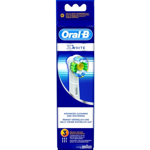 Brossettes brosse à dents électrique Oral B Braun X3 3D White (EB18X3) Brossettes brosse à dents électrique Oral B Braun X3 3D White (EB18X3)