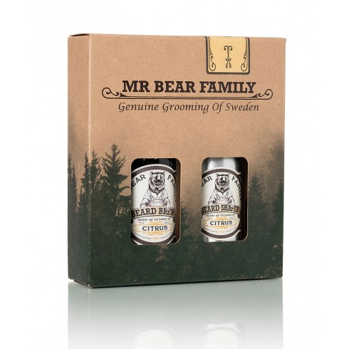 Coffret soin barbe MR BEAR FAMILY baume et huile à barbe citrus 50ml