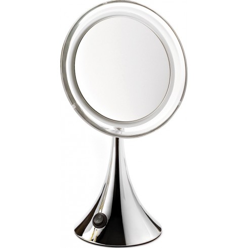 photo de Miroir lumineux grossissant X7 à pile argenté 19.5cm, (64906A) photo de Miroir lumineux grossissant X7 à pile argenté 19.5cm, (64906A)