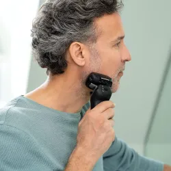 Rasoir électrique PANASONIC  ES-LS6A, rechargeable, 6 lames, Wet & Dry, tête multiflex, noir, puissant moteur linéaire