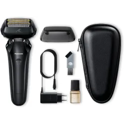 Rasoir électrique PANASONIC  ES-LS6A, rechargeable, 6 lames, Wet & Dry, tête multiflex, noir, puissant moteur linéaire