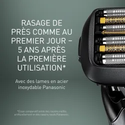 Rasoir électrique PANASONIC  ES-LS6A, rechargeable, 6 lames, Wet & Dry, tête multiflex, noir, puissant moteur linéaire