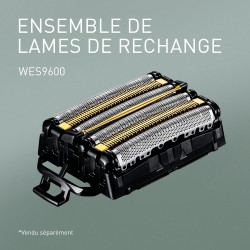 Rasoir électrique PANASONIC  ES-LS9A, rechargeable, 6 lames, noir, puissant moteur linéaire, Wet & Dry + station de nettoyage