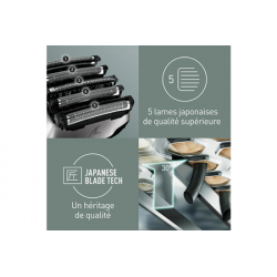 Rasoir électrique Panasonic Es-LV69, rechargeable, gris, Wet &Dry, 5 lames, moteur linéaire, détecteur densité de barbe