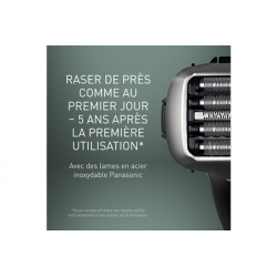 Rasoir électrique Panasonic Es-LV69, rechargeable, gris, Wet &Dry, 5 lames, moteur linéaire, détecteur densité de barbe
