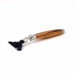 photo de Rasoir Mach3 manche en bois d'Olivier (ROLM3) Gentleman Barbier