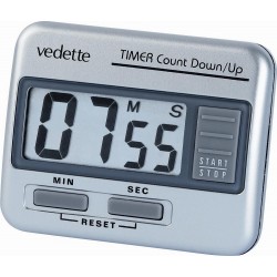 photo de Minuteur 100 mn argenté crochet clip et magnet VEDETTE VM30001