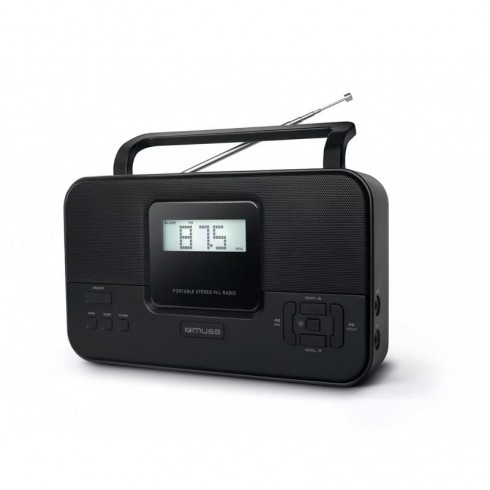 Radio stéréo MUSE, poste de radio LCD 2 gammes, 20 stations mémorisables, fonction réveil Radio stéréo MUSE, poste de radio LCD 2 gammes, 20 stations mémorisables, fonction réveil